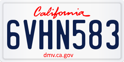 CA license plate 6VHN583
