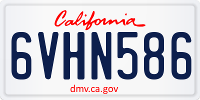 CA license plate 6VHN586