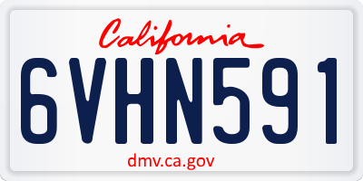 CA license plate 6VHN591