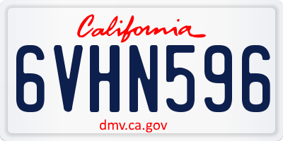 CA license plate 6VHN596