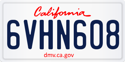 CA license plate 6VHN608