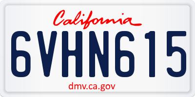 CA license plate 6VHN615