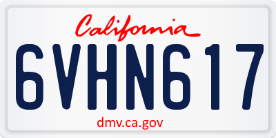CA license plate 6VHN617