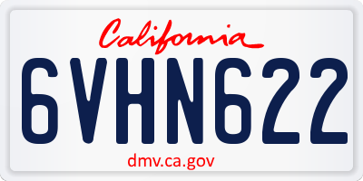 CA license plate 6VHN622