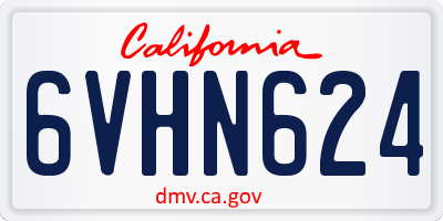 CA license plate 6VHN624