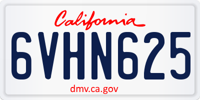 CA license plate 6VHN625