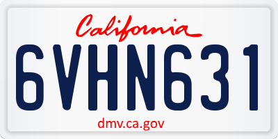 CA license plate 6VHN631