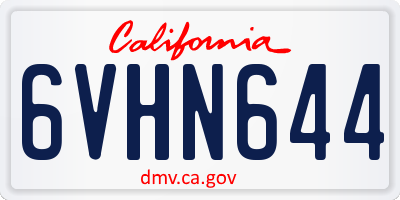 CA license plate 6VHN644