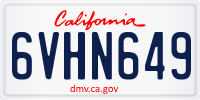 CA license plate 6VHN649