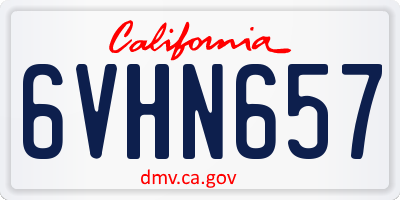CA license plate 6VHN657