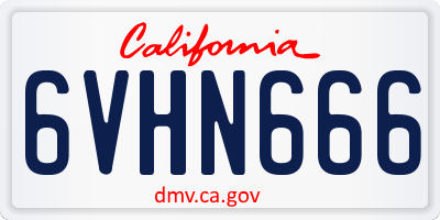 CA license plate 6VHN666