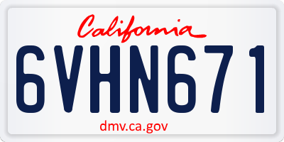 CA license plate 6VHN671