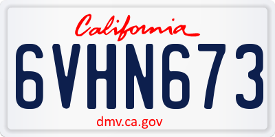 CA license plate 6VHN673
