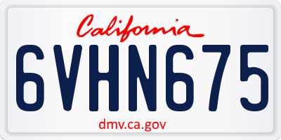 CA license plate 6VHN675