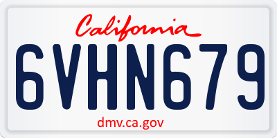 CA license plate 6VHN679