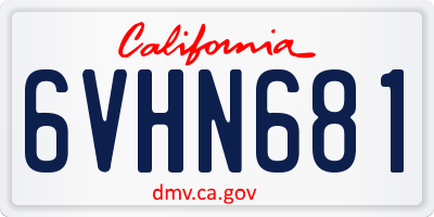 CA license plate 6VHN681