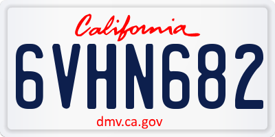 CA license plate 6VHN682
