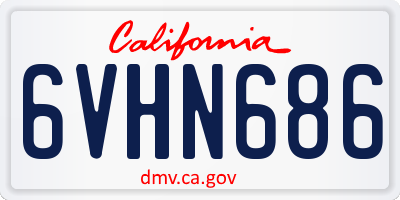 CA license plate 6VHN686