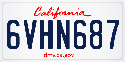 CA license plate 6VHN687