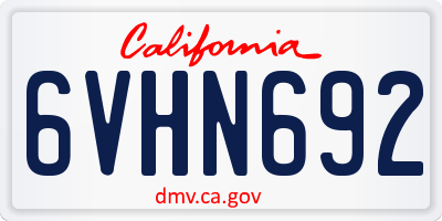 CA license plate 6VHN692