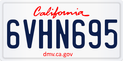 CA license plate 6VHN695