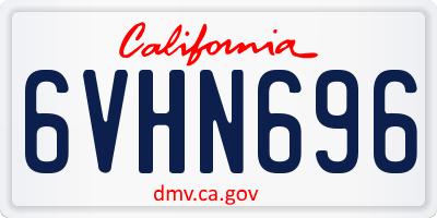CA license plate 6VHN696