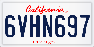 CA license plate 6VHN697
