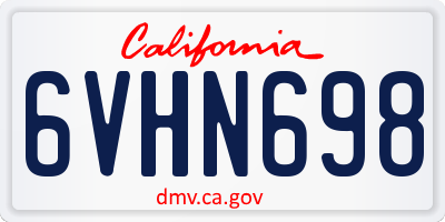 CA license plate 6VHN698