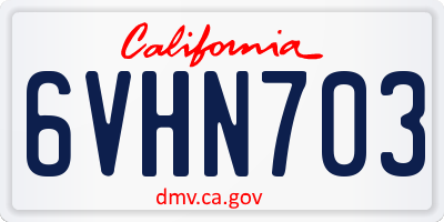 CA license plate 6VHN703