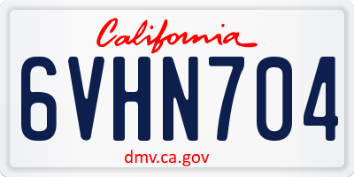 CA license plate 6VHN704