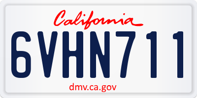 CA license plate 6VHN711