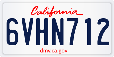 CA license plate 6VHN712