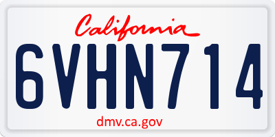 CA license plate 6VHN714
