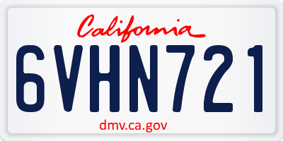 CA license plate 6VHN721