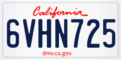 CA license plate 6VHN725