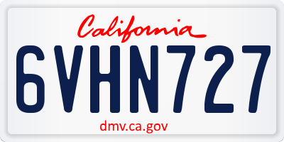 CA license plate 6VHN727