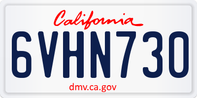 CA license plate 6VHN730