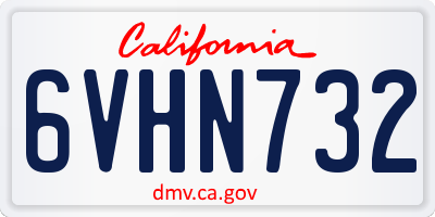 CA license plate 6VHN732
