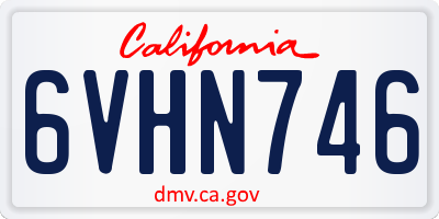 CA license plate 6VHN746