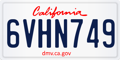 CA license plate 6VHN749