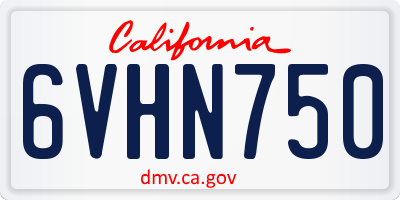 CA license plate 6VHN750