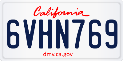 CA license plate 6VHN769