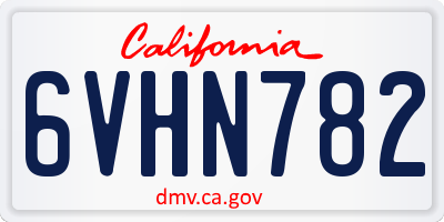 CA license plate 6VHN782