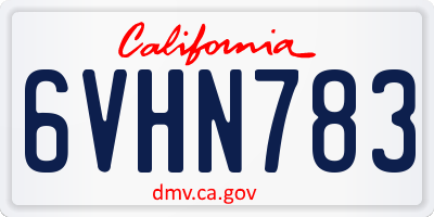 CA license plate 6VHN783