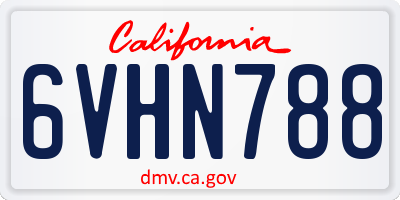CA license plate 6VHN788