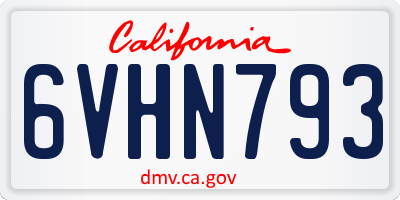 CA license plate 6VHN793