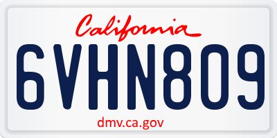 CA license plate 6VHN809