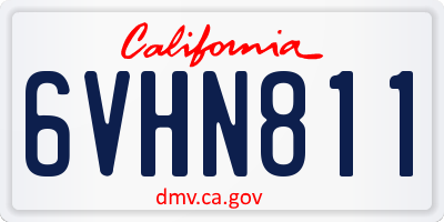 CA license plate 6VHN811