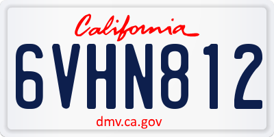 CA license plate 6VHN812
