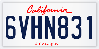 CA license plate 6VHN831